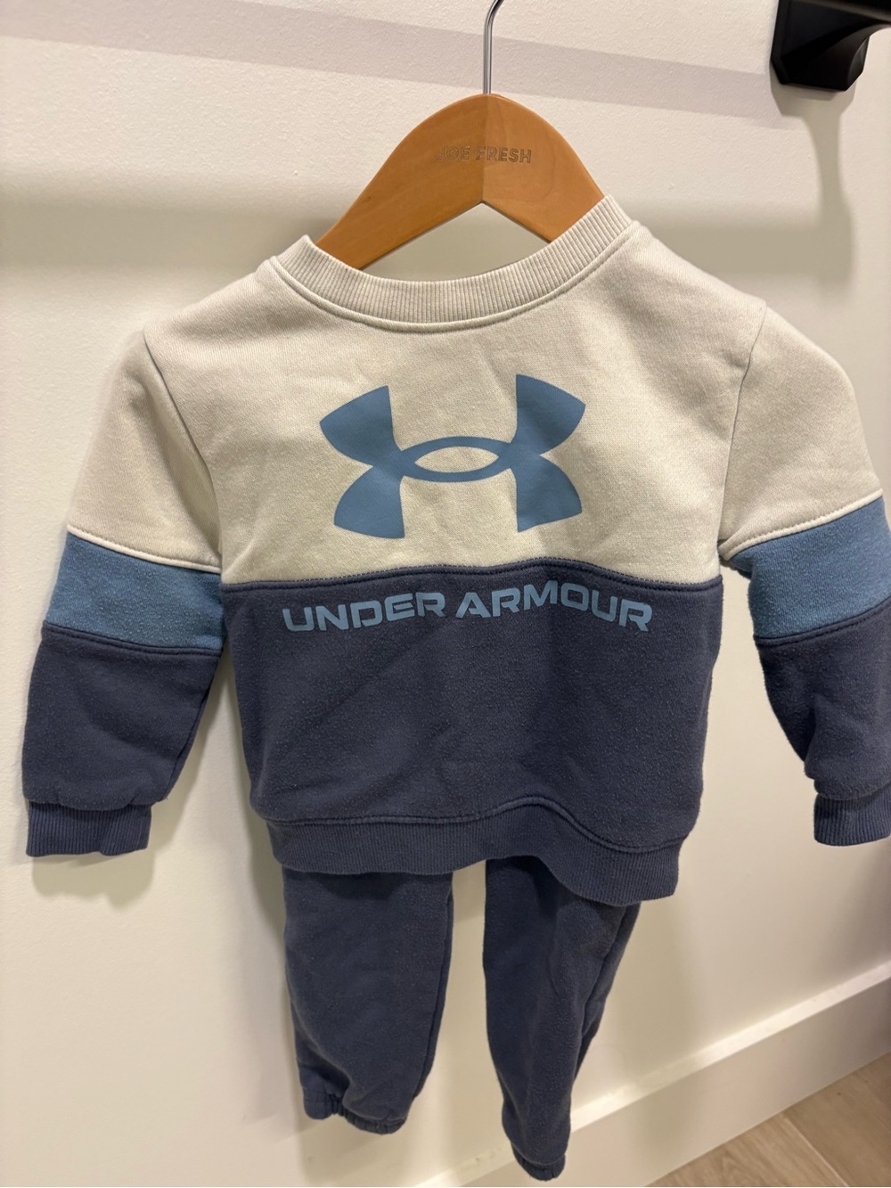 Under Armour Toddler Colorblock Sweatshirt in Blue and Cream